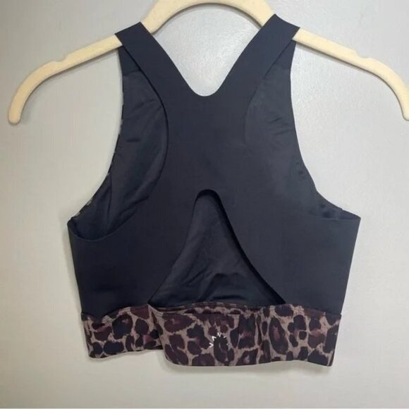 Varley Sherman Leopard Print Longline Racerback Sports Bra Size XS Mob Wife - Picture 5 of 6